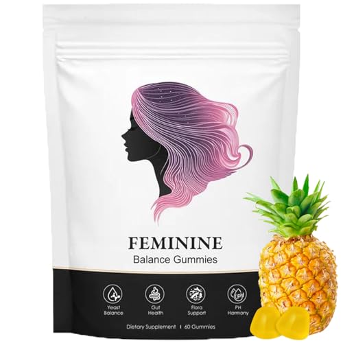 BIWQTY Feminine Balance Gummies for Women Pineapple Gummies for Women pH Womens Health Probiotics - pH Balance Healthy Odor Flora Vaginal & Gut Health Immune Support (1)