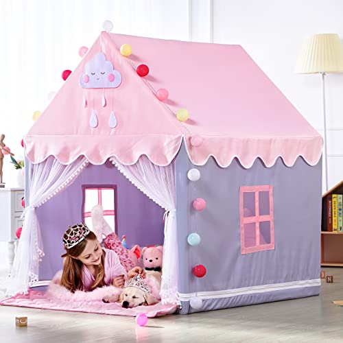 Kids Play Tents for Girls Large Pink Playhouse for Kids Indoor and Outdoor Princess Tent for Kids Toddler Tent Children Play House
