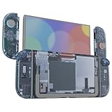 eXtremeRate Nintendo Switch 2対応用DIY交換シェルボタン、Switch 2 & Joycon 2対応カスタムフルセット 背面プレート コントローラーハウジングボタン付き デラックス版-クリア系【クリアグレイシャーブルー】
