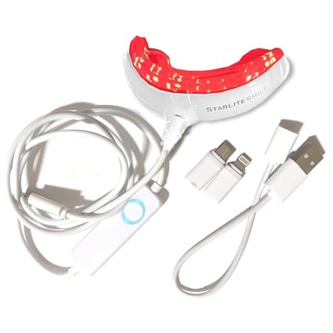 Red Therapy for Gums, Toothache Relief, 32 LED Periodontal Light, Bleeding Gums, Gum Health Red Light, with adapters for USB/C, iPhone, and Android from Starlite Smile Cover