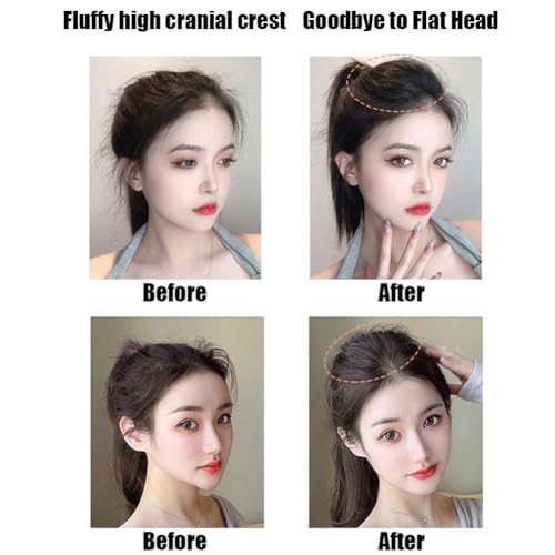 Womens Hair Bun Invisible False Hair Clip Hair Base Bump It Up Volume Fluffy Hair Pad Styling Insert Tool Increased Hair Pad Fluffy Hair Insert Tool Hair Styling Accessories (Nature Black) - Thumbnail 4