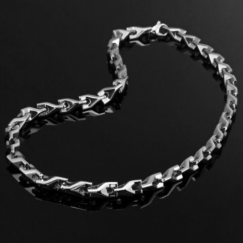 Urban Jewelry Stunning Men's Tungsten 22 Inches Silver Toned Link Chain Necklace #TOP5