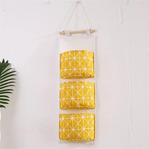 N/A Linen Wall Hanging Storage Bag 3 Pockets Cute Clothes Storage Bag Closet Storage Bag for Home (Color : D, Size : 60 * 20CM)