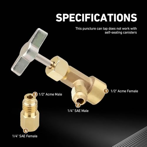2PCS R134a Can Taps, R134a Self Sealing Can Tap Opener miniatura 5