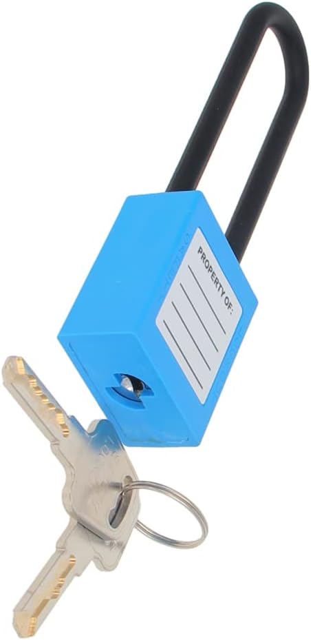Yinpecly PA Lockout Tagout Locks with Hasps, Loto Tags and Safety Padlocks 37x45mm/1.46x1.77 inch（WxH Keyed Different Loto for Lock Out Tag Out Blue 3Pcs
