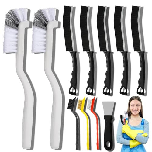 11 Pz Spazzola per Pulire | Spazzole Sottili | Strumenti per Pulire | Spazzola Pulizia Casa per Pulizia di Fughe,Angoli| Spazzola per Fessure Multifunzionale | Set di Spazzole da Pulizia Angoli