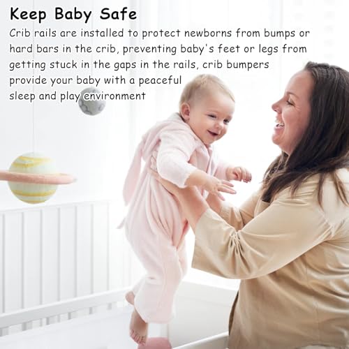 Bizcasa 2 Stück Bettumrandung Babybett,Babybett Umrandungen Breathable Netzgewebe Umrandungen,4-Seitiges Netzfutter, Kinderbett Schutz für Kinderbetten-Verstellbar,Abnehmbar -340cmx30cm + 160cmx30cm