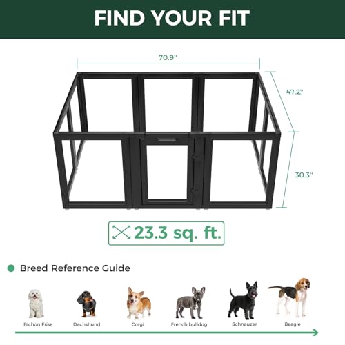 Image of FXW AuraSpace Acrylic Indoor Dog Playpen for Small and Medium Dogs, 30 Inch, 10 Panels, Black