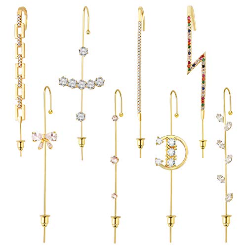 Ear Wrap Crawler Hook Earrings for Women | Hypoallergenic Climbers Piercing Gold Ear Cuffs Crawler Hook Earrings