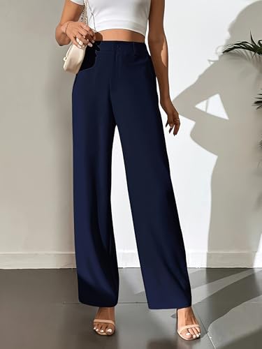 Women's Suit Pants Loose and Wide Legged Work Business Leisure High Waisted Pants Versatile for Commuting2