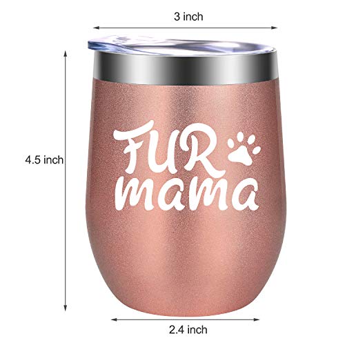    Dog Mom Gifts, Cat Mom Gifts - Fur Mama - Mothers Day Gifts for Pet Lovers Women - Funny Dog, Cat Gifts for Cat Lovers, Dog Lovers - Birthday Wine Gifts for Mom, Wife, Aunt, Friend - GSPY Wine Tumbler
