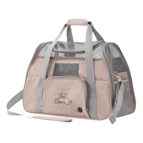 GEGEBOMTXO 猫キャリー ショルダーバッグ ペット バックパック ペットバッグ ハンドヘルド 猫用 犬用 ペット用品 折りたたみ 通気 軽量 持ち運び便利 飛び出し防止 広々空間 小型犬 中型犬 小動物に適しています 防災 通院 避難用 (52*2