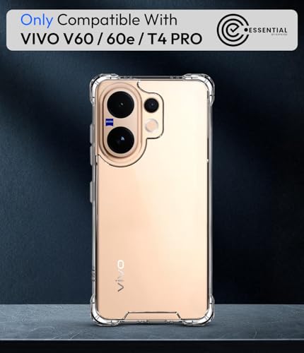 Image of KAPAVER Essential Back Cover Case Compatible with Vivo V60 - Clear (PC+TPU) (Vivo V60 - Clear)