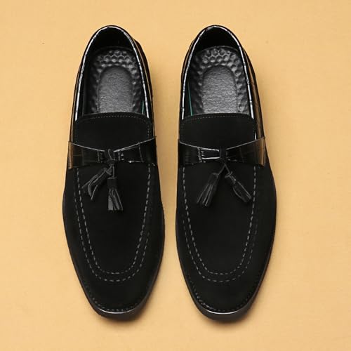 Men's Suede Faux Leather Tassel Loafers – Lightweight PU Leather Slip-On Dress Shoes for Wedding, Business, Prom, Church & Casual3