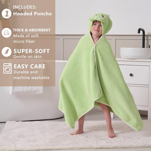 Pinnkku Dinosaur Hooded Kids Towel Fot Boys, Ultrasoft & Absorbent Beach, Pool thumb #1