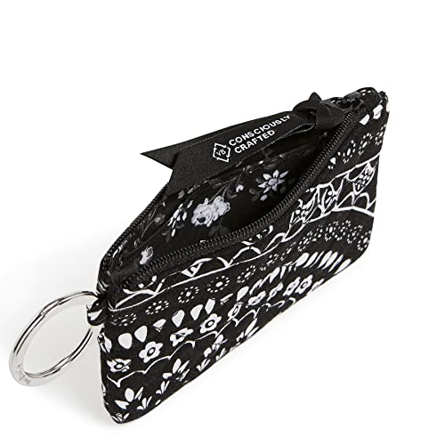 Vera Bradley Women's Cotton Zip Id Case And Lanyard Combo, Black Bandana Medallion, One Size #TOP1