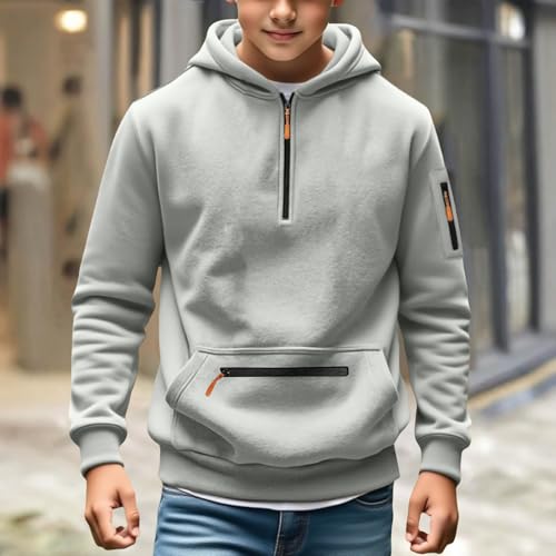 Zip Up Athletic Hoodies for Teen Boys School Fleece Hooded Sweatshirts with Pockets Long Sleeve Pullover Hoodie3
