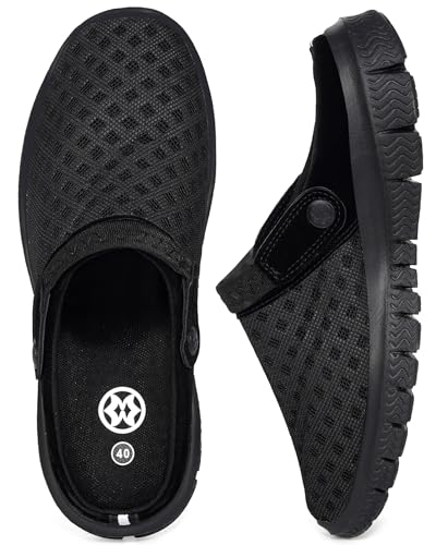 Hsyooes Mens Womens Mules & Clogs Garden Shoes Summer Breathable Mesh Slippers Non-Slip Outdoor Beach Sandals Unisex2