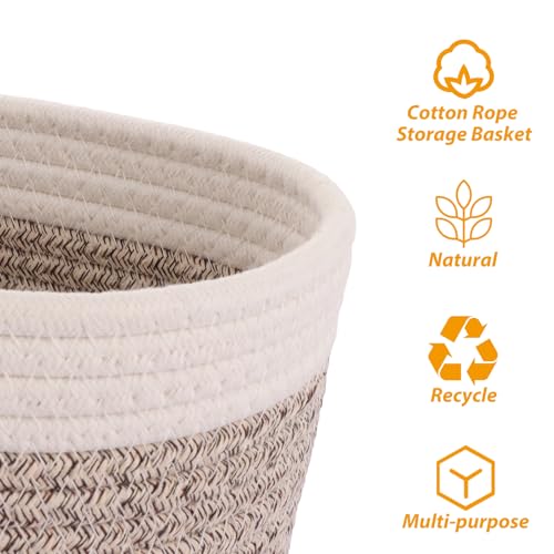 MEIDIV Set of 3 Woven Cotton Rope Baskets, Bathroom Storage, Toy Basket, Woven Shelf Bin, Decorative Baskets for Shelves, Closet - Cosy Home Interiors MEIDIV Set of 3 Woven Cotton Rope Baskets, Bathroom Storage, Toy Basket, Woven Shelf Bin, Decorative Baskets for Shelves, Closet - Image 4