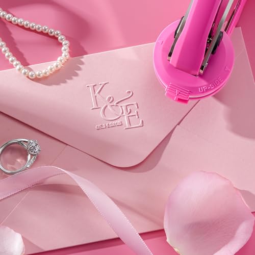 Personalized Wedding Embosser with Custom Initials | Embossing Seal for Invitations Envelopes & Napkins | Elegant Wedding Gift for Couples