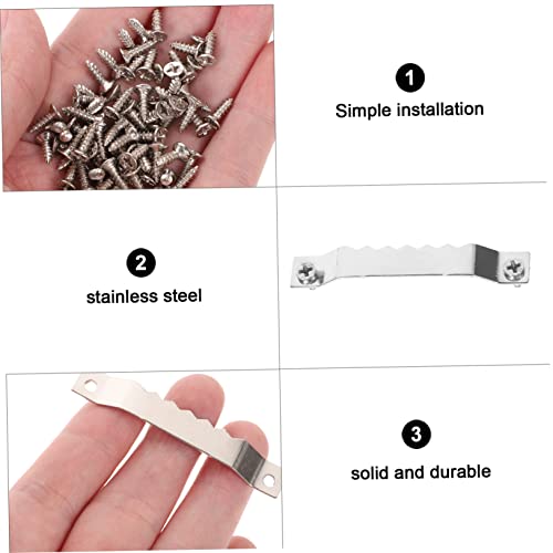Image of HOMSFOU 100pcs Serrated Picture Hangers Heavy Duty Frame Hanging Hardware Screws Hooks for Secure Picture Display Any Wall