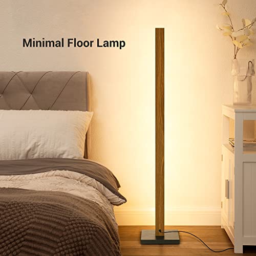 Edishine Wood Corner Floor Lamp, Sleek Dimmable Led Atmosphere Lamp, Minimalist Standing Mood Lighting For Living Room, Bedroom, Studio, Office, 3000K Warm Light, 46" #TOP2