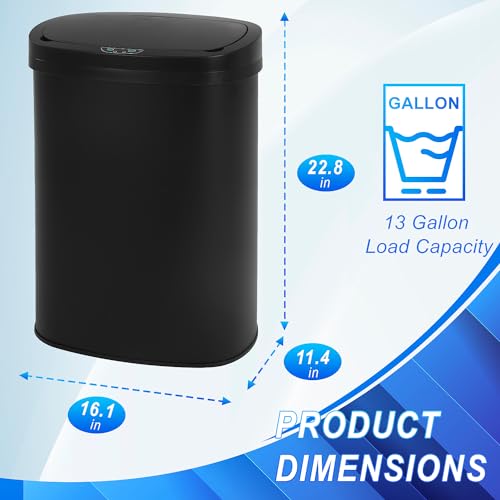 Caneca de basura ovalada azul 13 gal para cocina miniatura 3