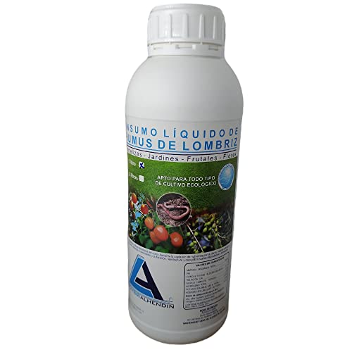 Humus de lombriz Líquido Botella de1L. Regenerador Organico de la Vida del Suelo. Aumenta la Calidad y Producción de Las cosechas. Humus de Lombriz para Huerto - LombriAlhendin Cover