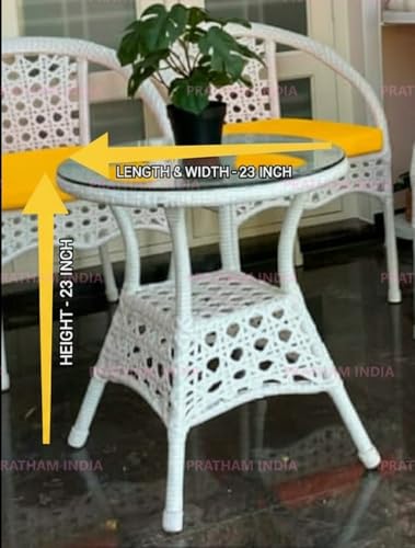 Image of India Outdoor Indoor Patio Furniture Sets Rattan Chair Patio Set Conversation Set Poolside Lawn Chairs Swingarea Balcony Outdoor Garden Furniture Chair (White with Yellow Cushion)