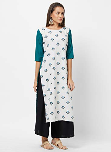 Image of LookMark Womens Printed Crepe A-Line Kurti (Pack of 2 Kurti)