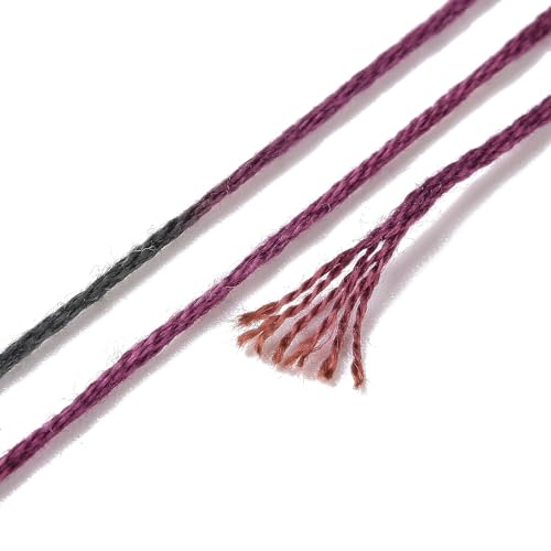 Image of FASHEWELRY 10 Skeins Embroidery Floss Thread 0.5mm Dyed Cross Stitch Floss 6-Ply Friendship Bracelet String for Jewelry Making Bracelets Sewing Knitting Stitching Craft DIY (Deep Magenta)