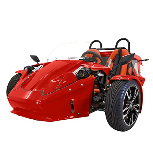 Massimo Motor E Spider, 3 Wheel Vehicles EV Car, 49 Mph 2 Passengers, Weight Capacity 450 LBS. 3000-Watt 72V 50AH Lithium Battery (Red)