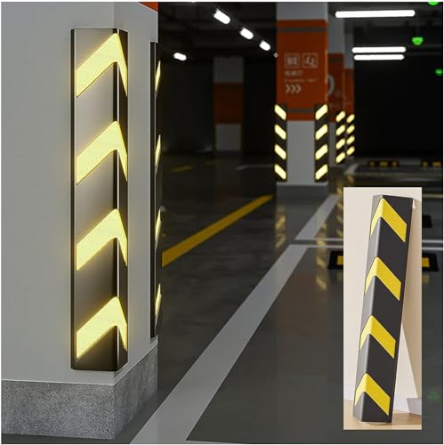 Garde d'angle de parking réfléchissante jaune en caoutchouc 80cm - 2