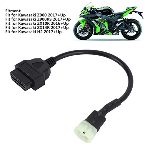 6Pin OBD2 Kabel Diagnostic Tool voor Kawasaki Z900/Z900RS/ZX10R/ZX14R/H2 met Real Time Data Engine Licht Resetten