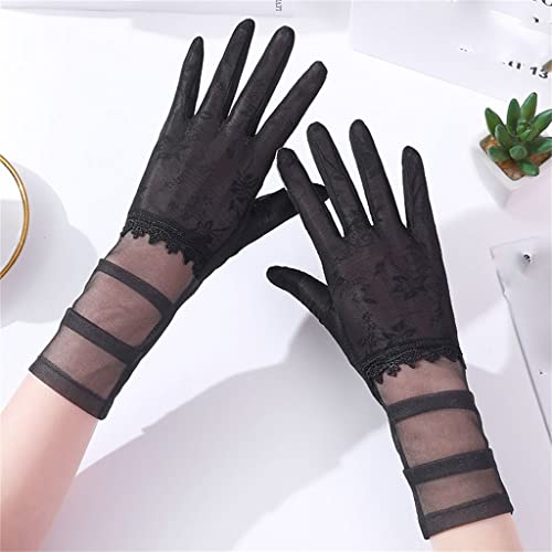 Guantes de seda largos para mujer de encaje elegante y alta protección solar 5