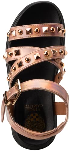 Vince Camuto Girls' Sandals - Open Toe Leatherette Platform Strappy Sandals (Size: 12.5-5), Size 3, Rose Gold #TOP4