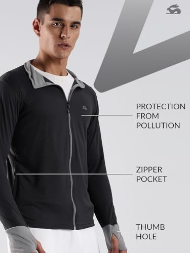 Image of ADRO Sunscreen Jacket for Men UV Sun Advanced Protection Running Jackets For Men Biker Jackets with Zipper Sports jacket for men