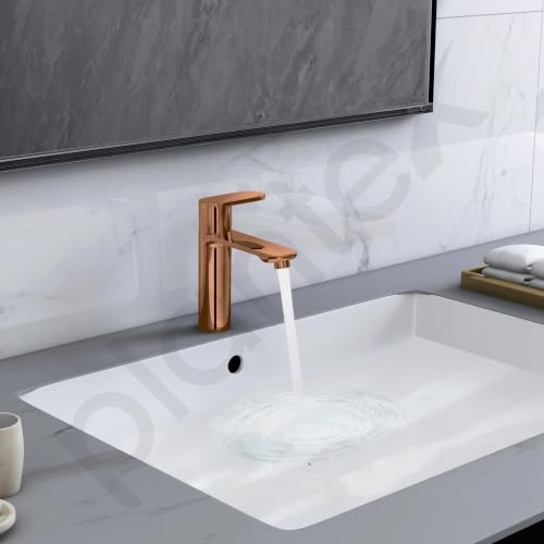 Image of Plantex Pure Brass Single Lever Pillar tap for Basin /Wash Basin Tap with Teflon Tape /Single Lever Water Tap -(ORN-203-Rose Gold)