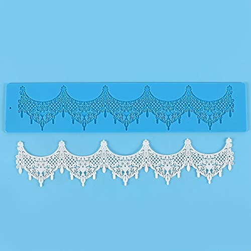 14.5" Jewels Baking Fondant Sugar Lace Silicone Mat Wedding Cake Decorating Mold Chandelilac Edible Lace Embossed Sugarcraft Tools For Cupcake Topper Decoration Anyana #TOP1