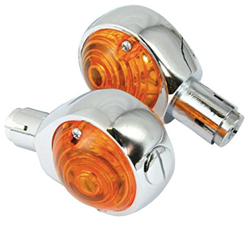 Highway Hawk Chrom 'Bullseye' Lenkerendenblinker, 7/8" (22 mm) Lenker, Paar
