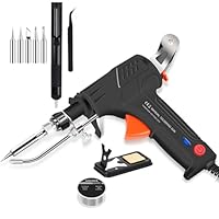 Lötkolben Set,Intern Beheizte Industrielle Laserschweißgerät,Automatische Elektronik Lötpistole Kit mit Entlötpumpe, Pinzette, Lötdraht und Lötkolbenhalter,Handheld Entlöten Zinnpistole für Schmuck
