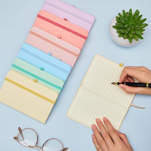 Cuadernos pequeños A6 con raya y banda elástica pack de 12 diarios de bolsillo 6