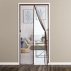 Mosquiteras Para Puertas De Autocaravanas XXCC Cortina magnetica Puerta 125X210cm Mosquitera Ventana magnetica Cortina para Puerta Exterior antimosquitos Mosquitera Autocaravana Puerta Principal, Marrón