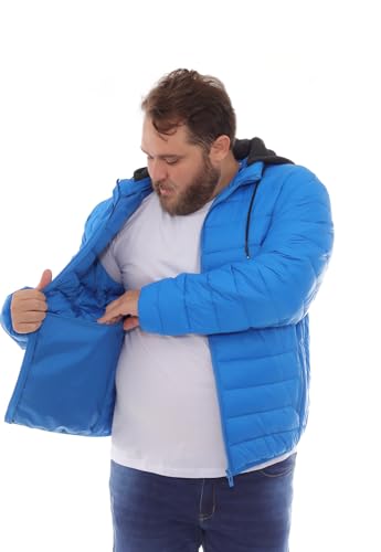 CRK Men's Plus Size Puffer Jacket – Lightweight Hooded Insulated Winter Coat, Windproof, Zipper Down Jacket, Warm & Durable2