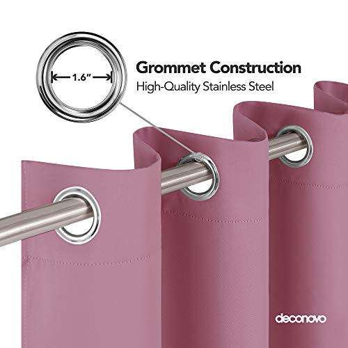Image of Deconovo Blackout Curtain for Living Room 63 Inches Long, Door Curtain