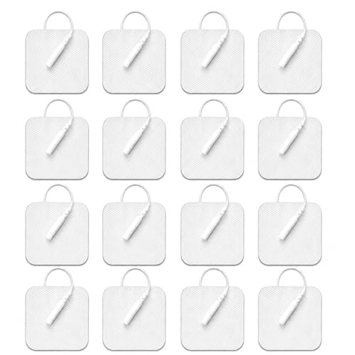 Image of AGAM Digital Therapy Machine Electrodes (Square Shape) - Strong Adhesive Gel, Universal Replacement Pads for Muscle Pain Relief, Reusable TENS Unit Electrode Pads (Pack-16)