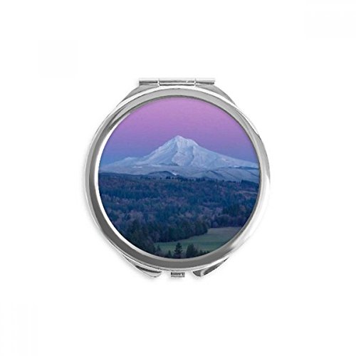 Miroir portable violet bleu ciel rond de maquillage à main multicolore