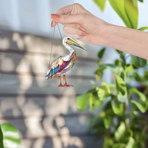 Image of Pelican Acrylic Ornament Gift for Pelican Lovers Christmas Window Decor