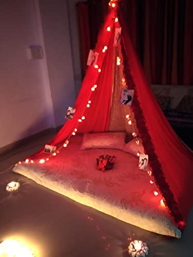 Selibration.Com Plastic Decoration Net For Romantic Dinner, Anniversary, Birthday Party Celebration And Valentines Day Or Cabana Tent Decoration For Your Loved Ones (Blood Red, 6 X 1 Meters), 1 Piece 1
