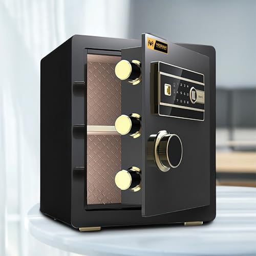 Image of Gross Capacity - 43L (Net - 38L), MIORAH Digital Fingerprint & Password Safe Locker for Home Jewellery | Fingerprint & Password Safety Locker for Home | Electronic Steel Locker Box for Valuables